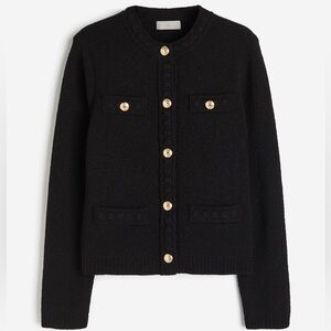 H&M Black Cardigan with Gold Buttons